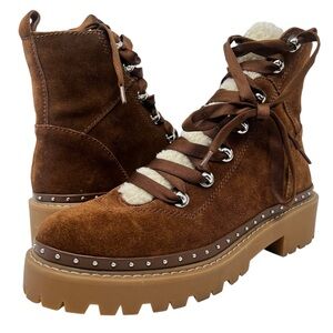 Steve Madden Brown Lace Up Suede Boots